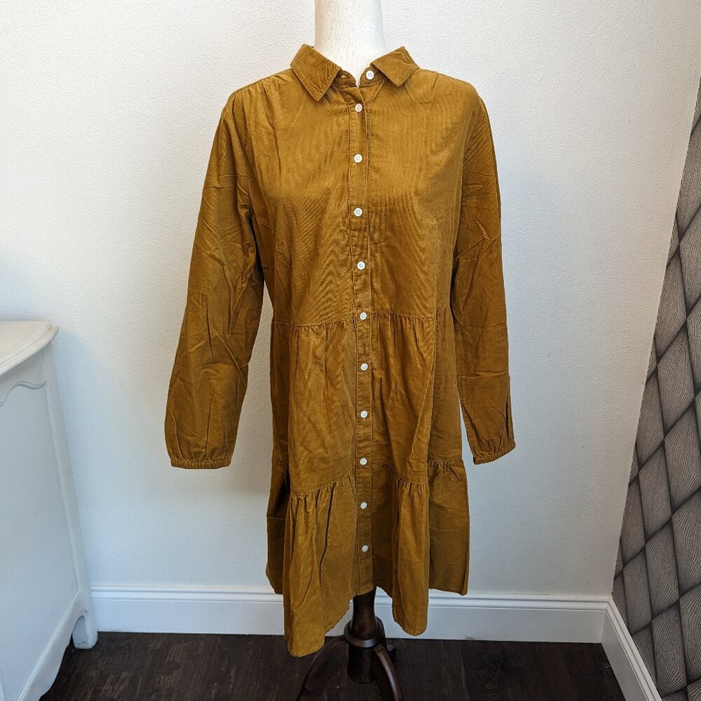J.Crew Factory Corduroy Collared Mini Shirtdress - Picture 6 of 9